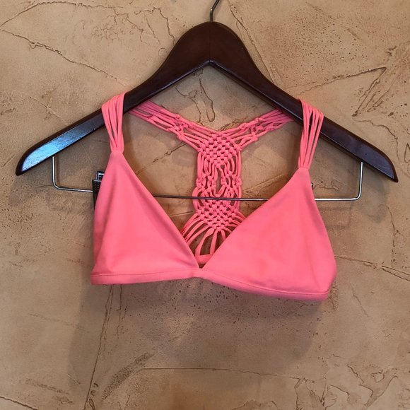 Gypsy sand Racer-back Pink Bikini Top - Picture 1 of 3